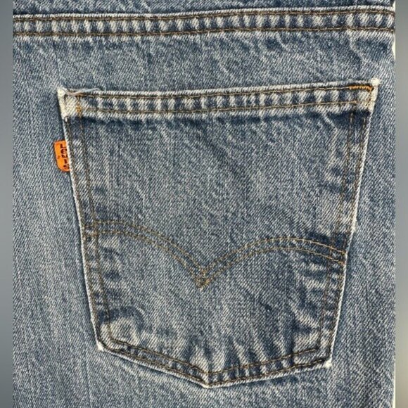 Levi’s Vintage Orange Tab Cutoff Denim Shorts 80s Size 30 - Picture 12 of 14